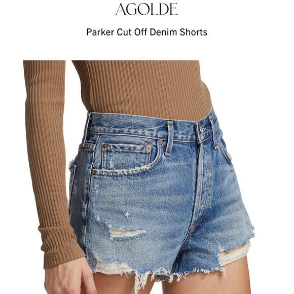 Agolde Parker Cut Off Shorts - Picture 2 of 5